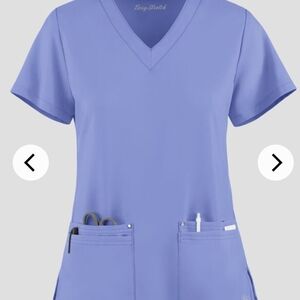 Ceil Blue V-Neck Scrub Top